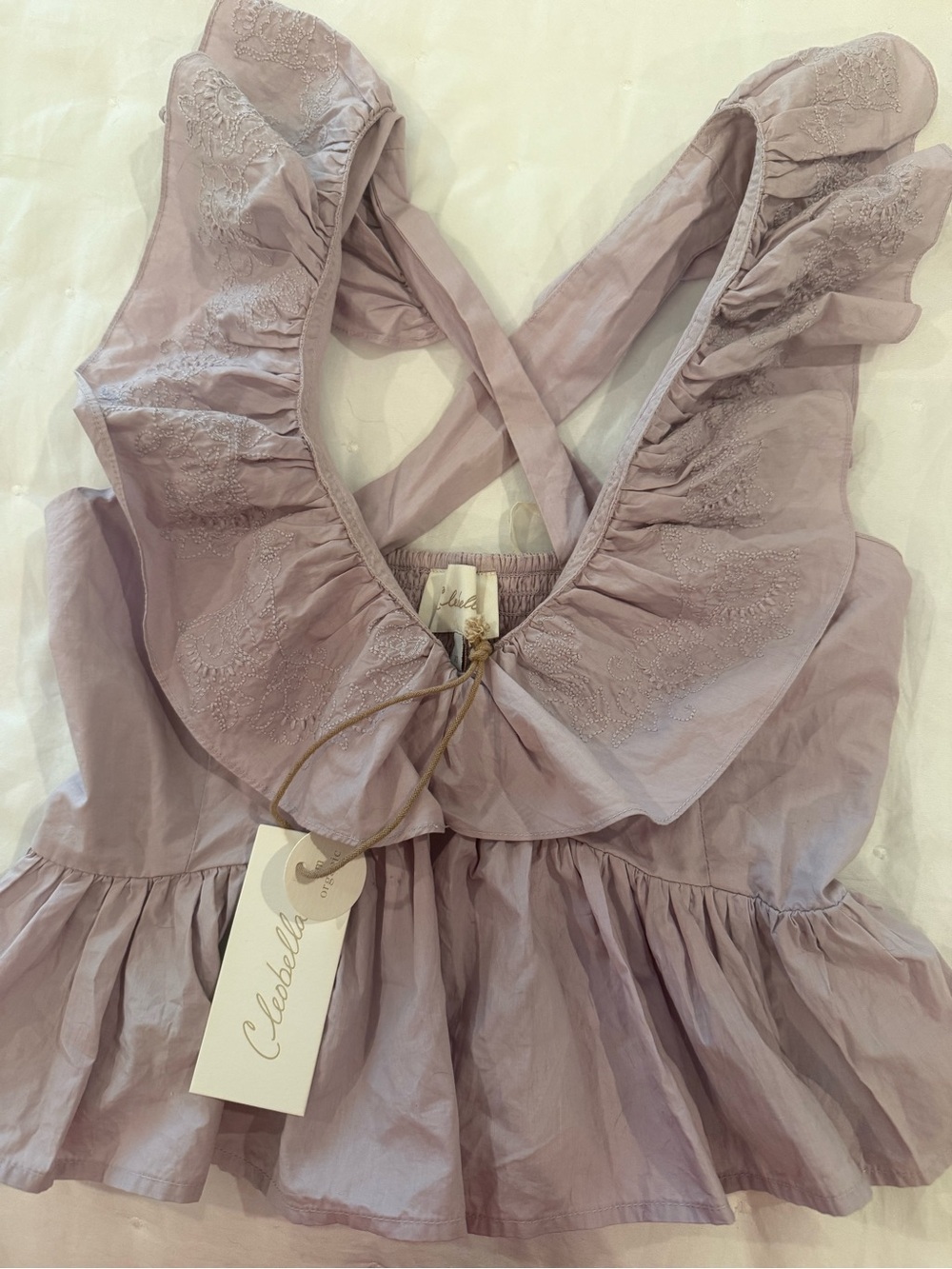 Cleobella Halter Top with Back Smocking. Strap on back loose. Needs minor repair